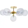 Beliani ANADYR - Plafondlamp - Blauw/Goud - Glas/Metaal