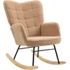 HOMCOM - Schommelstoel - met Fleece Look - Armleuningen - Bruin