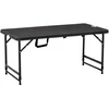 Outsunny Gartentisch Stahl, HDPE Dunkelgrau