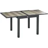 Outsunny Gartentisch Aluminium, Kunststoff Beige+Grau