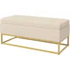 HOMCOM-Sitzbank-Samt(100% Polyester), Schaumstoff, Stahl-110L x 44B x ...