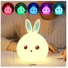 Lapin LED veilleuse enfants multicolore capteur tactile bébé robinet é...