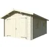 Garage Prague en bois naturel - ép.34mm - 386x544x268 cm - 159m² - Whi...