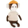 Orange Toys knuffel aap met oranje muts - pluche speelgoed aap.