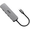 Acer 5-in-1 Type-C Dongle (USB-C), Station d accueil + hub USB, Argent