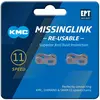 KMC 11 vitesses EPT MissingLink réutilisables, argent foncé, 2 paires