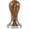 SORSO Barista tamper, roestvrij staal, met houten handvat, 51 mm   Bru...