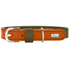 HUNTER collier Wolmar BioThane® x cuirkhaki/orange Gr. M : 55cm de lon...