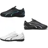 Puma Vitoria TT (Astro Turf) Junior Football Boots - Black/White - J11.