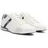 BOSS Saturn Lowp Baskets en cuir avec doublure anti-odeurs pour homme, blanc, 41 EU