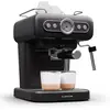 Klarstein Machine à expresso porte-filtre avec mousseur à lait 1,2 L, Cafetière 950 W, machine à café,  acier inoxydable, Rétro Noir
