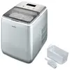 Machine à glaçons cristallins   MEDION MD11950   Réservoir eau 2,6L   15kg/24h   2 tailles   10 minutes   Inox