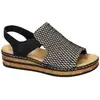 Rieker Sandales compensées pour femme 62971 Noir 40 EU, Noir, 40 EU
