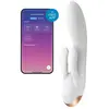 Satisfyer, vibrator, Bluetooth Rabbit, Double Flex, 20 cm, met app, 3 motoren, gemaakt van volledig siliconen, oplaadbaar, waterdicht