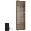 TECTAKE Bibliothèque LEXI avec 5 Étagères en Bois MDF Meuble de Rangement pour Salon Bureau Chambre - Marron Chêne