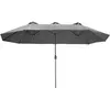 TECTAKE Parasol SILIA Réglable en hauteur 460 x 270 cm Protection UV 50+ en aluminium - Gris