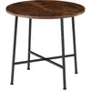 TECTAKE Table de salle à manger ENNIS en Bois et Acier 80 x 76 cm - Bois Foncé Industriel