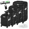 TECTAKE Set de valises rigides Mila 4 pièces avec pèse-bagages - noir