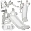 TOBOGGAN - TECTAKE - Toboggan pliable JOY pour enfants avec panier de basket et marches antidérapantes - Gris