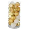 tectake® Set van 24 Kerstballen | Mat, Glanzend en Glinsterend Oppervl...