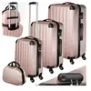 TECTAKE Set de 4 Valises Rigides de Voyage PUCCI (3 Valises + 1 Vanity)  (XL L M) - Cadenas à Combinaison - Or Rose