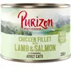 6x200g Adult : filet de poulet, saumon, agneau Purizon Boîtes pour chat : -15 % !