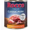 Rocco Classic Pork 6 x 800 g pour chien boeuf, coeurs de volaille