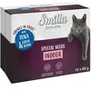 Smilla Indoor Bouchées aux légumes 12 x 85 g pour chat  - thon, haricots verts