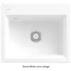Villeroy & Boch Evier Subway Style 60 S, stone white ceramicplus, Avec vidage manuel, aluminium brossé 336601RW