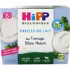 Hipp Bio Délices de Lait Fromage Blanc Nature Sucré +6m 4 x 100g