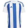 Adidas, Garçons, T-shirt de sport, T-shirt à rayures (128), Bleu, Blan...