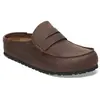 Birkenstock Sabots Naples Wrapped Natural Leather Oiled