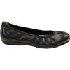 CAPRICE Damen Ballerinas aus Leder Flach, Schwarz (Black Nappa), 37 EU
