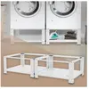 Lot de 2 supports de machine à laver avec étagères coulissantes Blanc ...