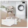 Wasmachinevoet met lade 63x54 cm wit staal ML design