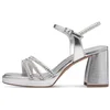 Tamaris Sandales pour femme Vegan élégantes, Silver Glam, 36 EU