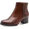 Bottines - TAMARIS - Élégantes - Cuir - Talon carré - Marron