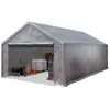INTENT24 Tente de stockage 4x8 m Hangar de stockage Abri tente de garage Bâche pe 350 n étanche à l'eau en gris - Toolport