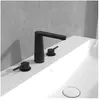 Mitigeur lavabo 3 trous VILLEROY ET BOCH Conum sans tirette Matt Black