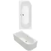 Villeroy & Boch Oberon 2.1 - Bad 18x8 cm, links, alpine wit UBQ180OBN9...