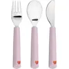Lässig Bestek With Silicone Handle Happy Rascals Heart Lavender 3pcs