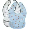 Lässig Lot de 2 bavoirs Happy Rascals Smile bleu ciel