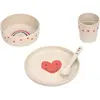 Lässig serviesset PP/Cellulose - Happy Rascals Heart lavender