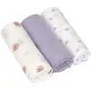 Lässig Lot de 3 langes doux Tiny Team lilas (80 x 80 cm)