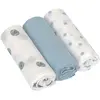 Lässig Lot de 3 langes doux Tiny Team bleu (80 x 80 cm)