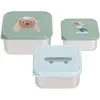 Lässig Tiny Team Dog Snackbox - 3 Stuks - Roestvrijstaal - Groen