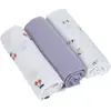 Lässig Lot de 3 langes en mousseline GOTS Happy Fruits Cerise (85x85 cm)