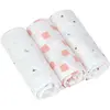 Lässig Swaddle & Burp Doek M GOTS (3 stuks) - Happy Fruits - Peach