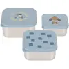 Lot de 3 petites boîtes à goûter inox Pattern Part