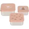 Lot de 3 petites boîtes à goûter inox Pattern Part